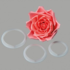 Комплект метални кутери "Листо на роза" - 3 елемента